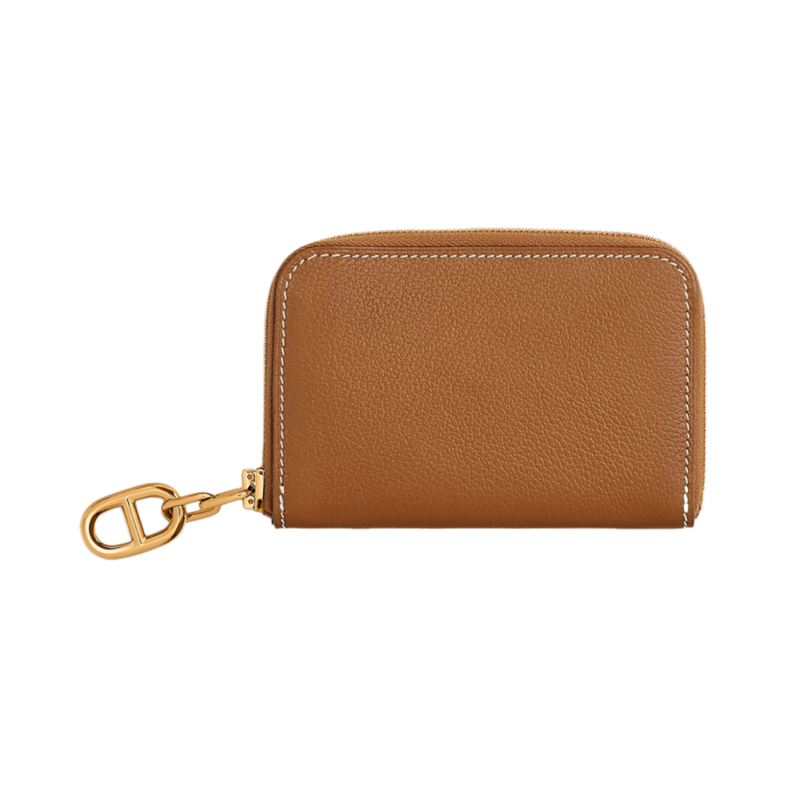 H084208CC37 Hermes Zipengo Chaine D'ancre Compact Card Holder Evercolor & Gold Gold