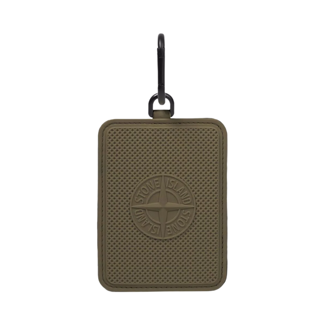 스톤 아일랜드 9500002 러버라이즈드 실리콘 카드 홀더 카라비너 밀리터리 그린 - 25SS(Stone Island 9500002 Rubberised Silicone Card Holder with Carabiner Military Green - 25SS)