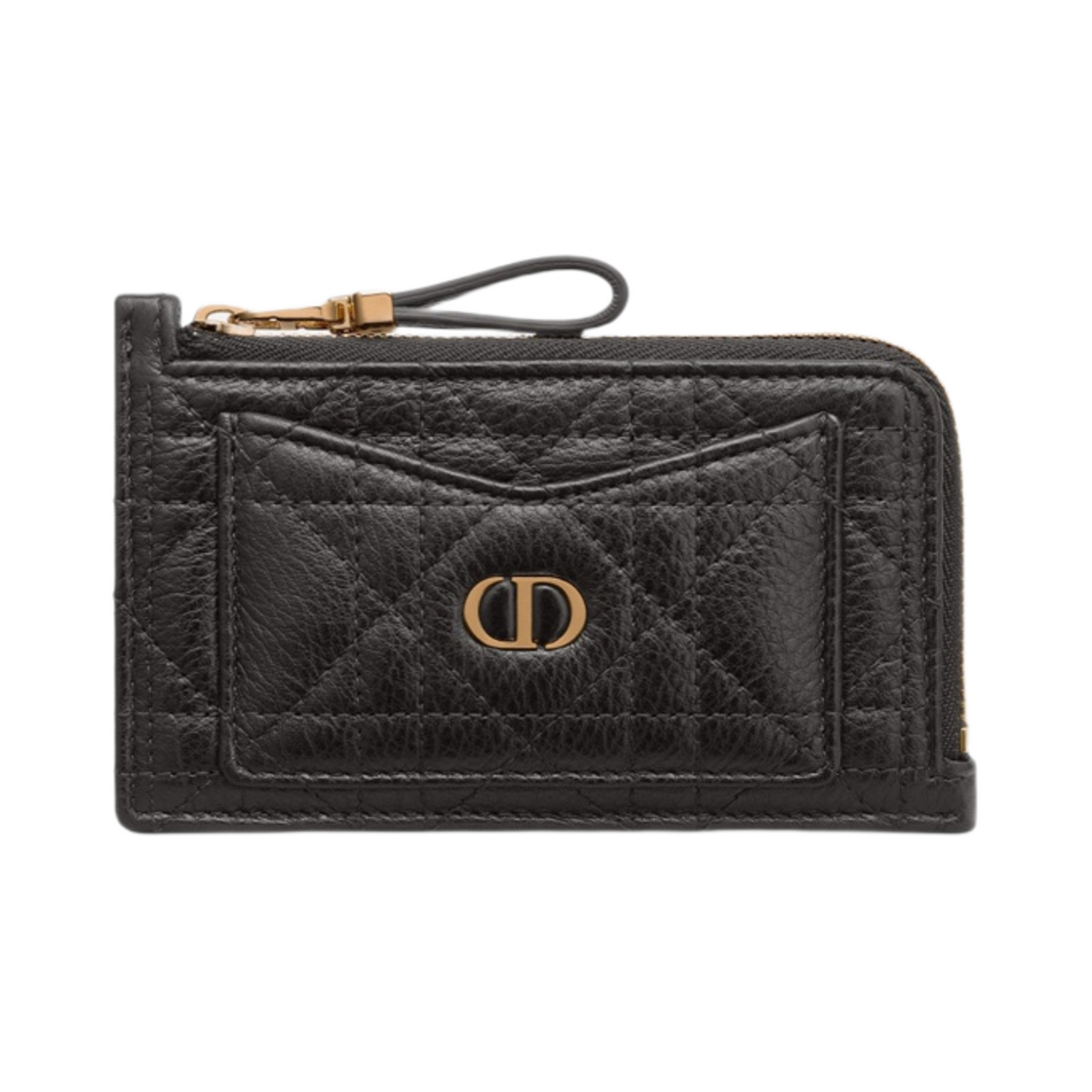 디올 카로 컴팩트 지퍼 카드 홀더 블랙 서플 까나쥬 카프스킨