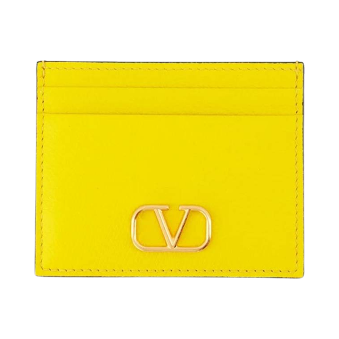 P0V32SNP74Z Valentino Vlogo Signature Grainy Calfskin Card Holder Yellow