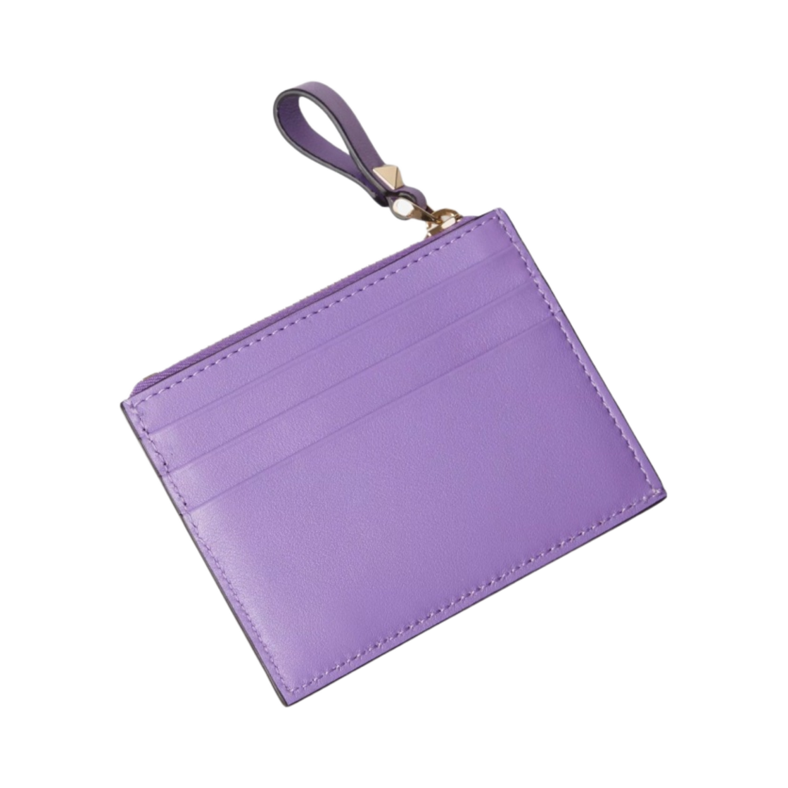 발렌티노 락스터드 카프스킨 지퍼 카드 홀더 위스테리아(Valentino Rockstud Calfskin Card Holder with Zip Wisteria) - 4
