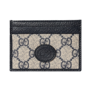 Gucci GG Card Case Beige Blue Supreme
