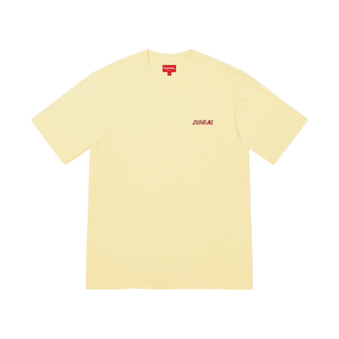 슈프림 워시드 스크립트 숏슬리브 탑 옐로우 - 23SS(Supreme Washed Script S/S Top Yellow - 23SS) - 1