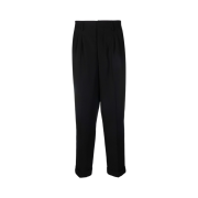 AMI Carott Fit Crop Wool Trouser Black