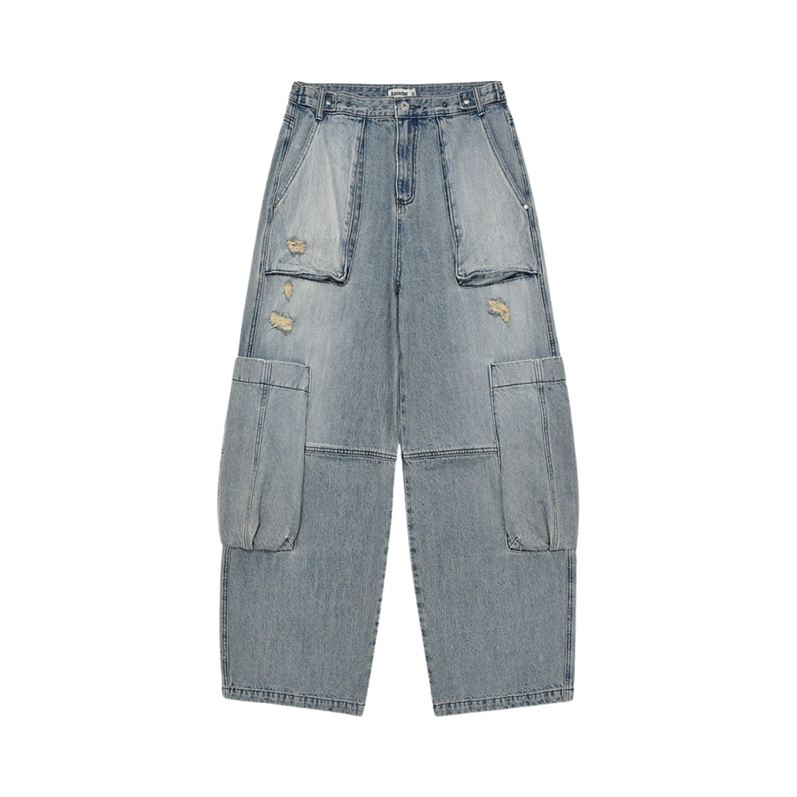 KAT7221 Karactor Blunt Denim Fatigue Pants Washed blue