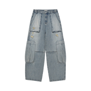 Karactor Blunt Denim Fatigue Pants Washed blue