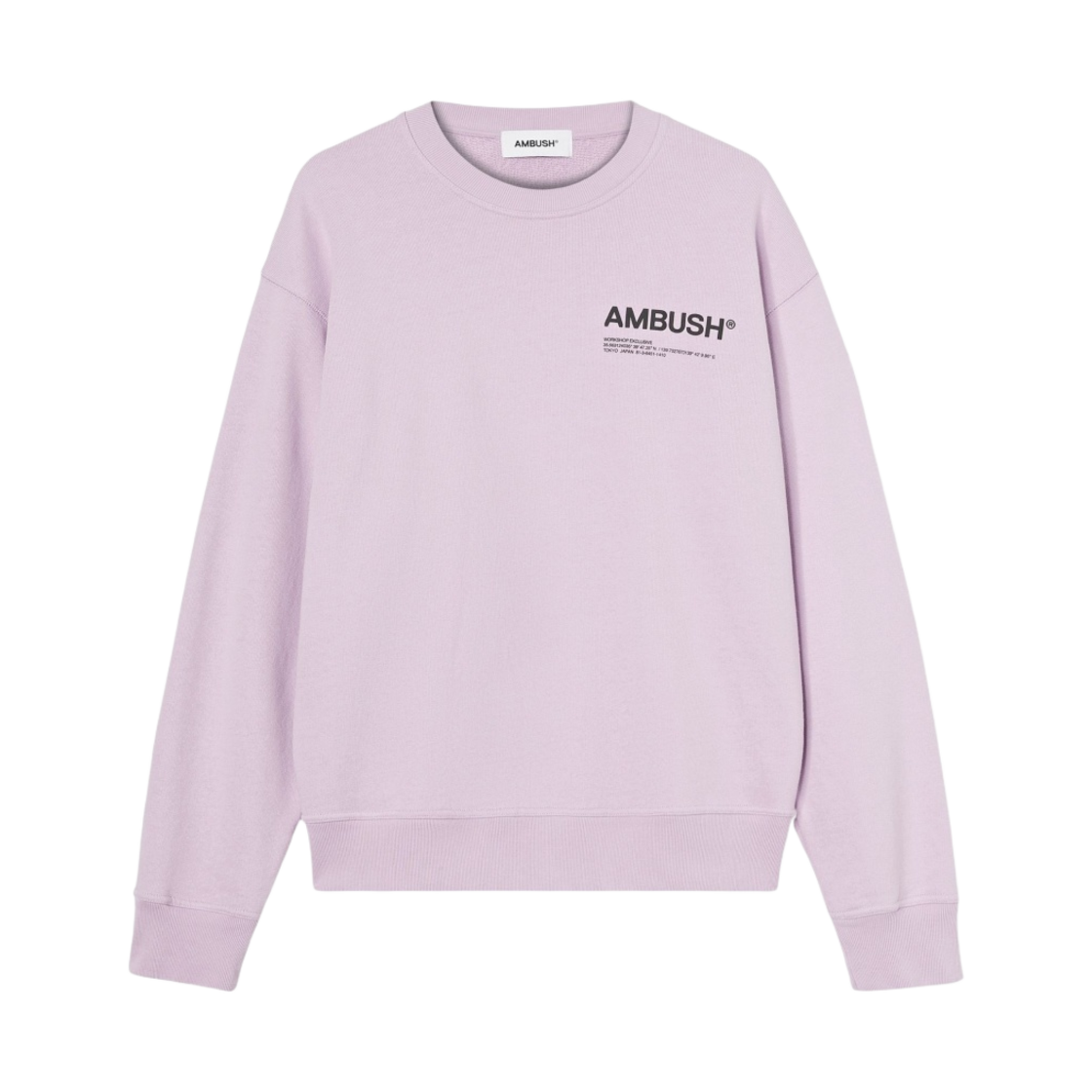 BMBA021S22FLE0013610 Ambush Fleece Workshop Crewneck Lavendula Black