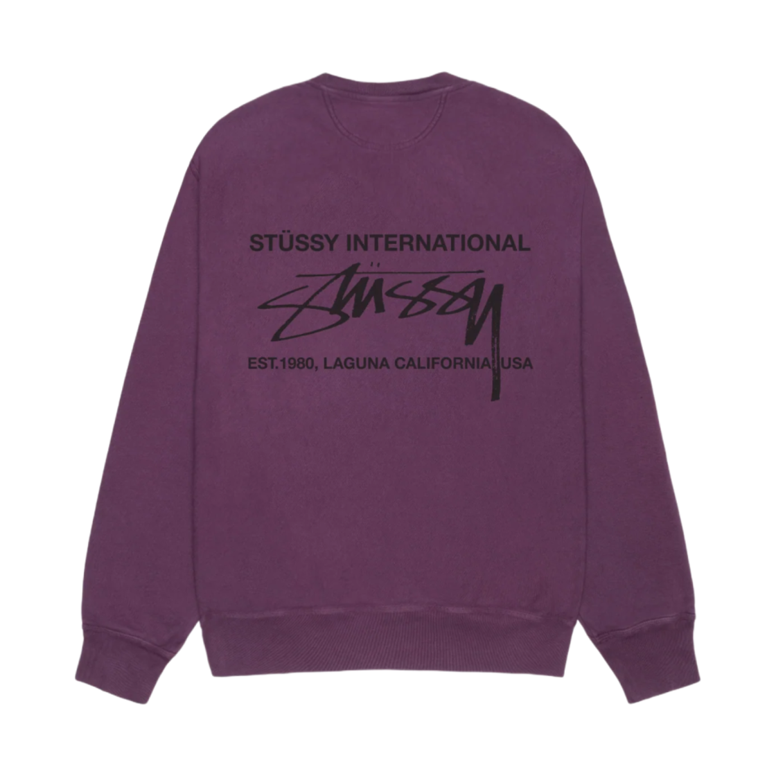 스투시 스무스 인터내셔널 피그먼트 다이드 크루 블랙 | Stussy
