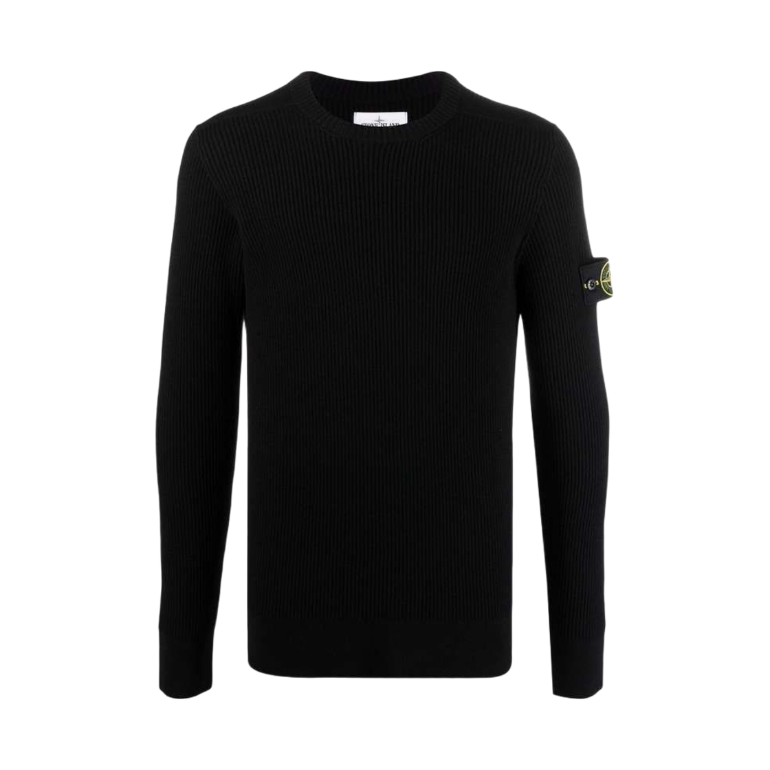 스톤 아일랜드 521C2 풀 립 퓨어 울 크루넥 니트 블랙 - 21FW(Stone Island 521C2 Full Rib Pure Wool Crewneck Knit Black - 21FW) - 1