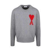 AMI de Coeur Oversize Intarsia Sweater Heather Grey - 20FW