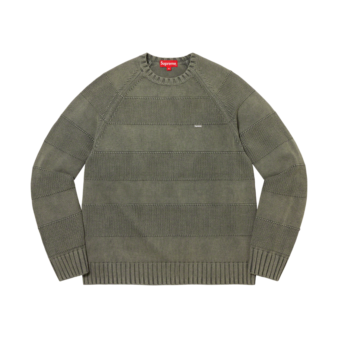 슈프림 스몰 박스 스트라이프 스웨터 라이트 올리브 - 23SS