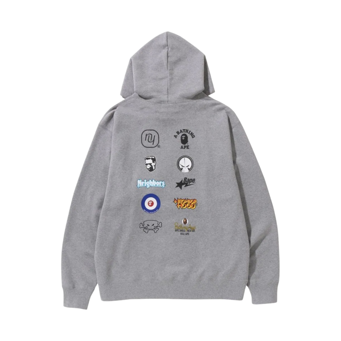 베이프 x 네이버후드 릴렉스드 핏 풀오버 후드 그레이(BAPE x Neighborhood Relaxed Fit Pullover Hoodie Gray) - 2