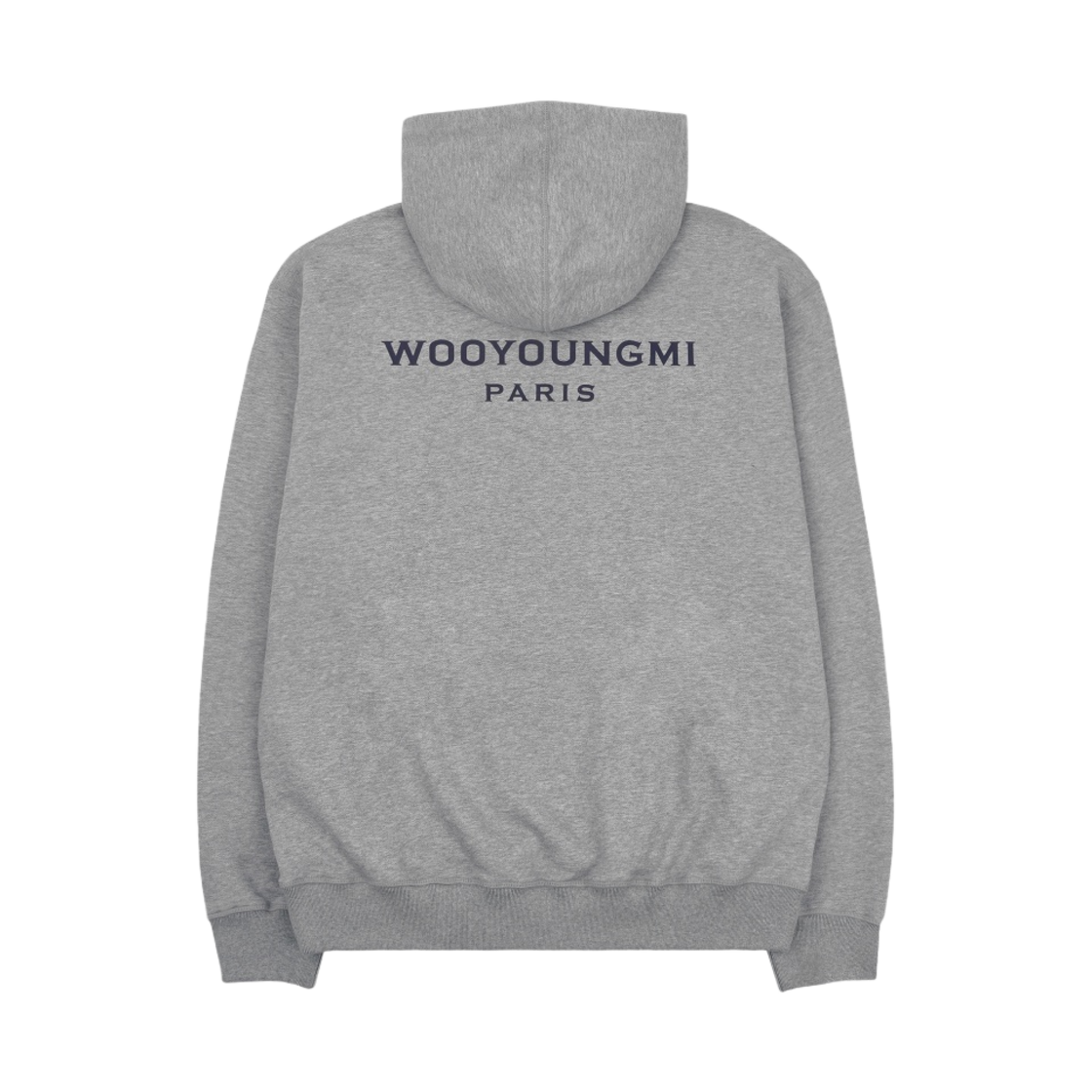 우영미 코튼 블랙 백로고 후드 그레이 - 22FW(Wooyoungmi Cotton Black Back Logo Hoodie Grey - 22FW)