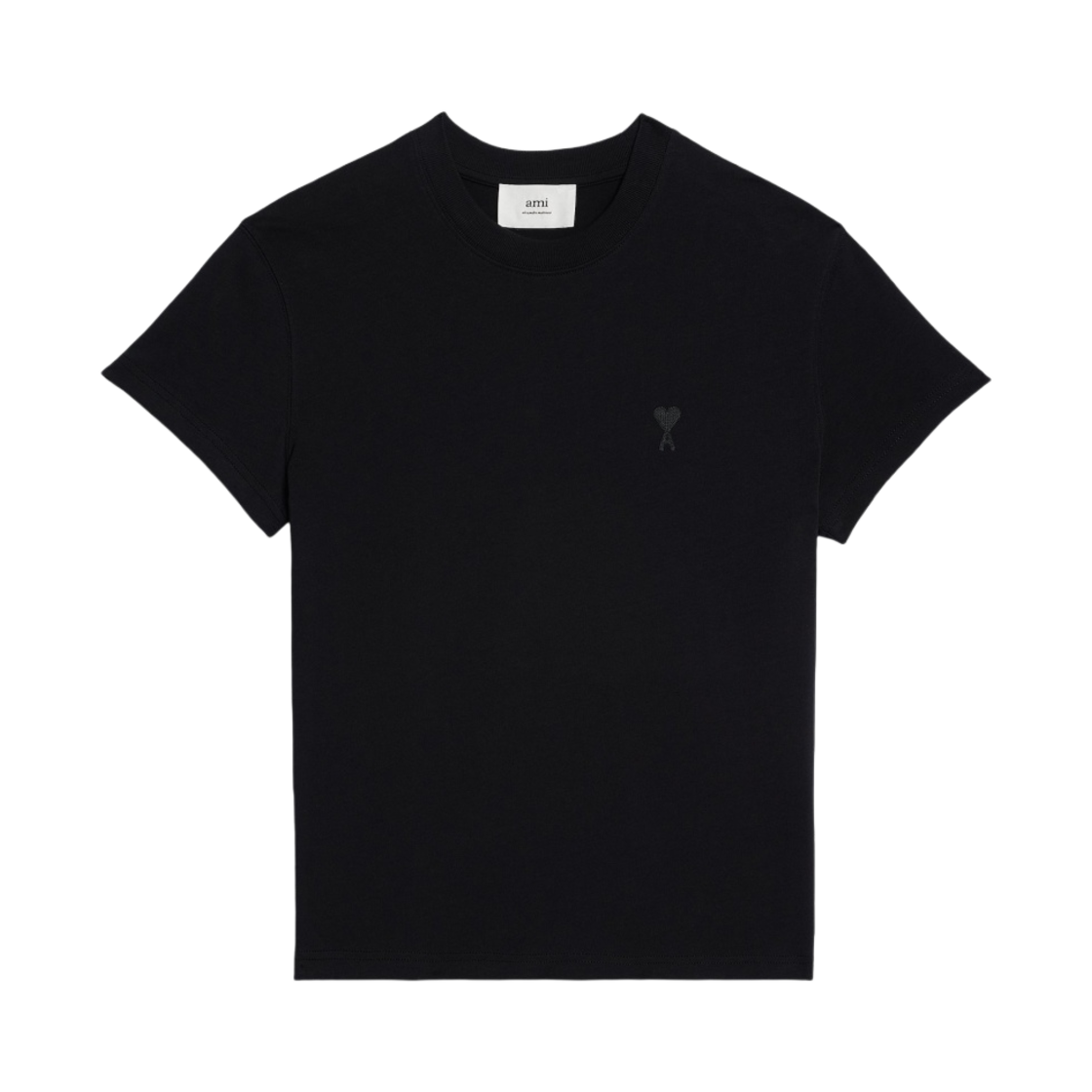 아미 스몰 하트 로고 토날 티셔츠 블랙(AMI de Coeur Tonal T-Shirt Black) - 1