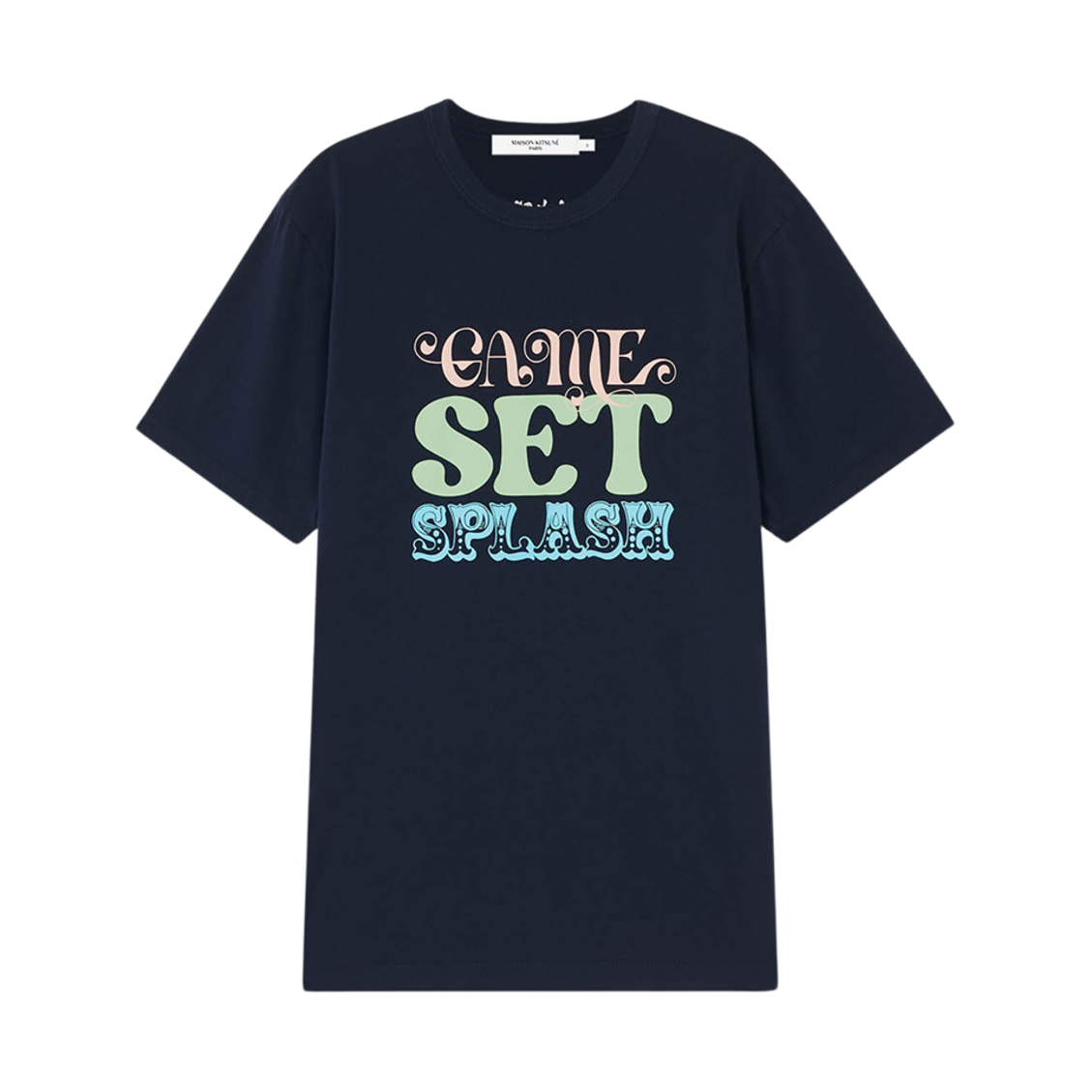 메종 키츠네 게임 세트 스플래쉬 레귤러 티셔츠 네이비(Maison Kitsune Game Set Splash Regular T-Shirt Navy) - 1