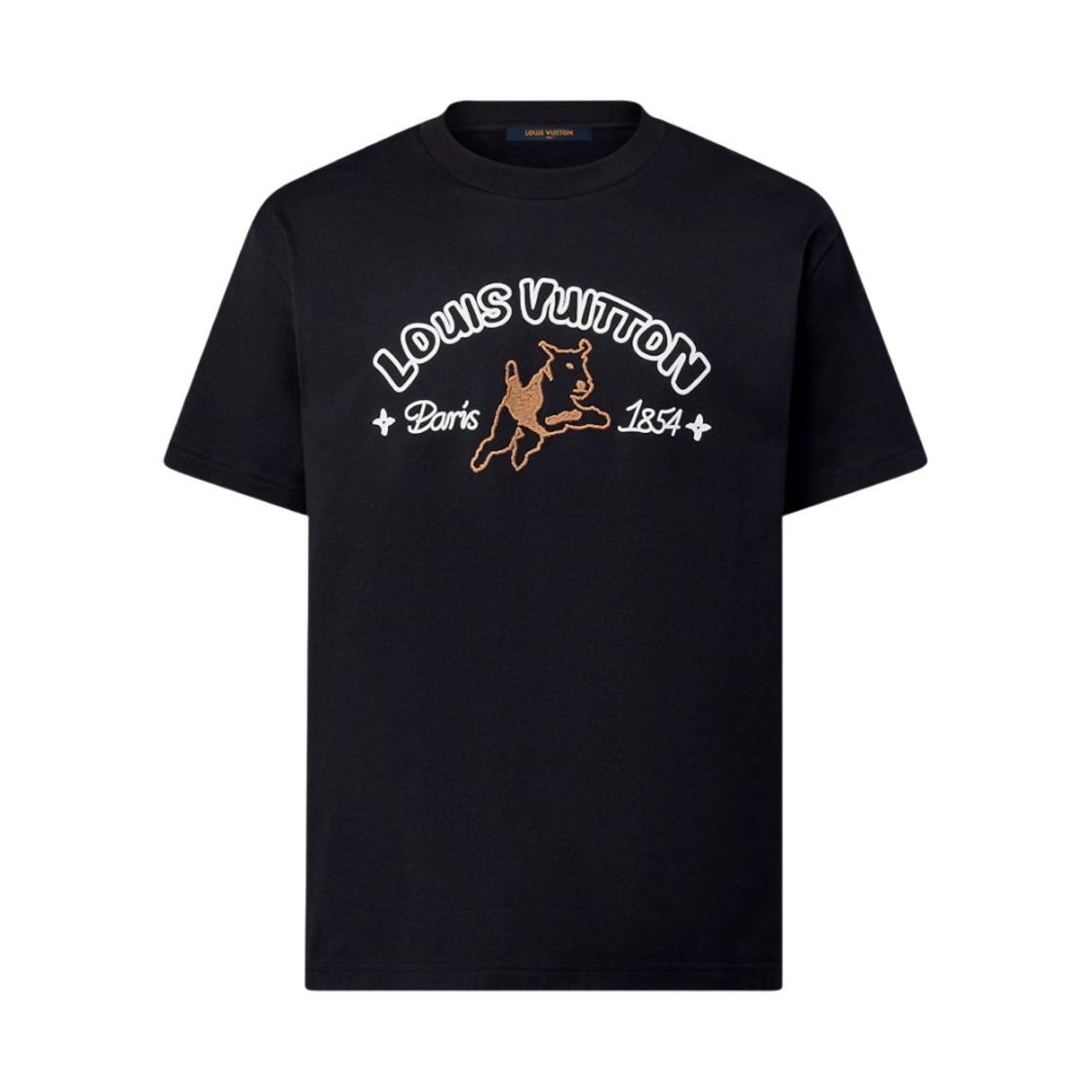 - Louis Vuitton Embroidered Cotton T-Shirt Black