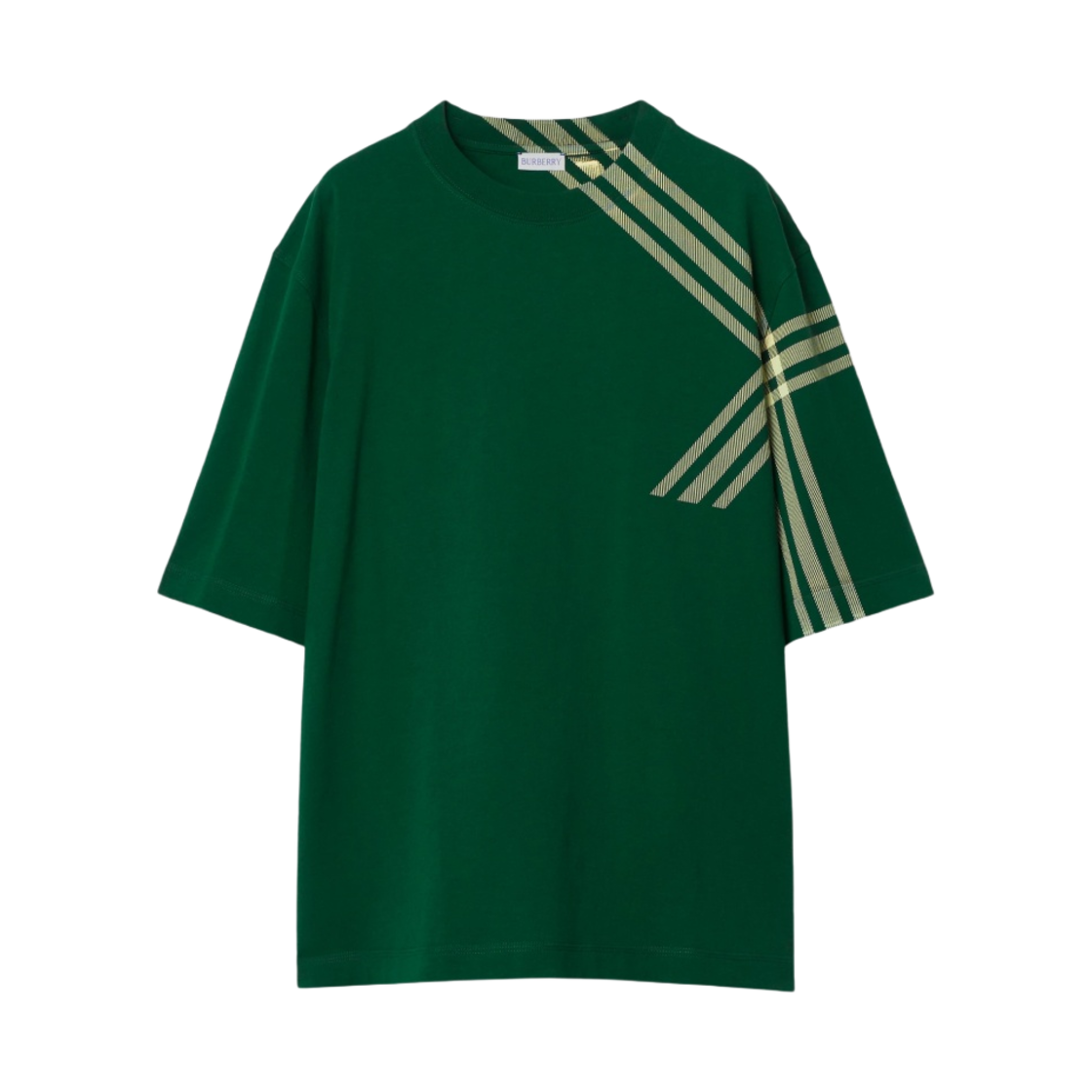 8082052 Burberry Check Sleeve Cotton T-Shirt Ivy