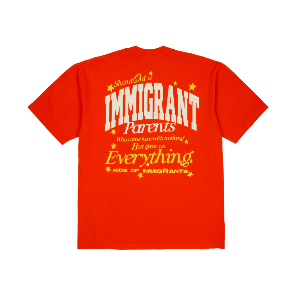 키즈 오브 이미그랜트 디스 이즈 포 아워 패밀리 리버시블 티셔츠 블러드 오렌지(Kids Of Immigrants This Is For Our Family Reversible T-Shirt Blood Orange)