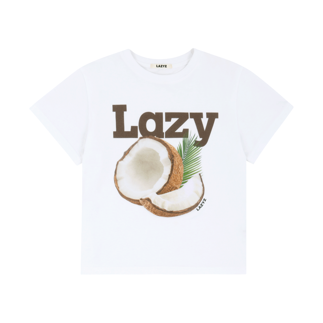 Lazy Coconut Crop T-shirt - White Lazyz Lazy Coconut Crop T-Shirt White