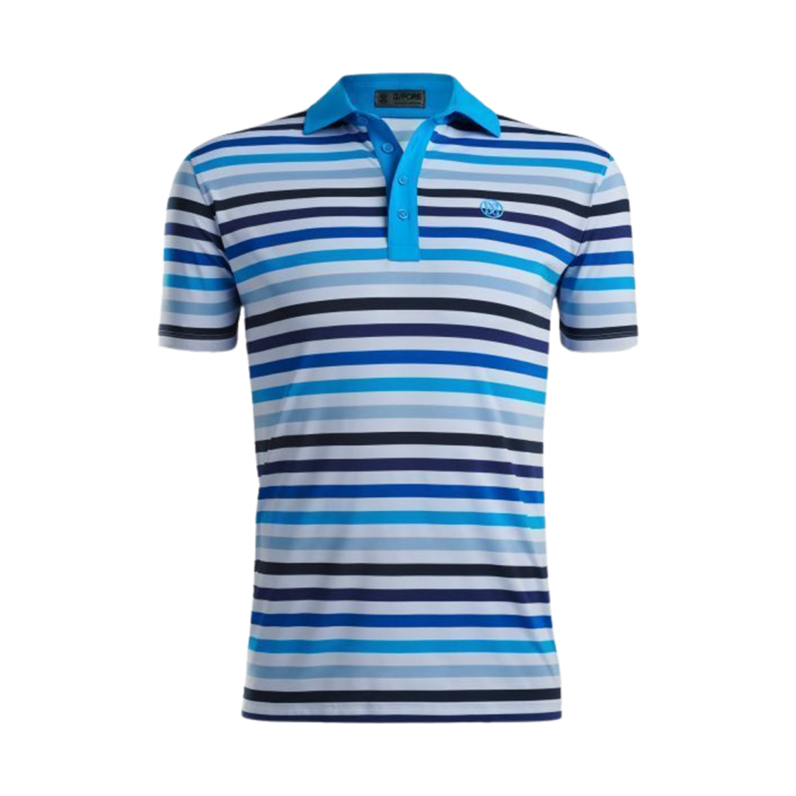 G4MF22K116 G/Fore Favorite Stripe Tech Jersey Polo Ice Blue