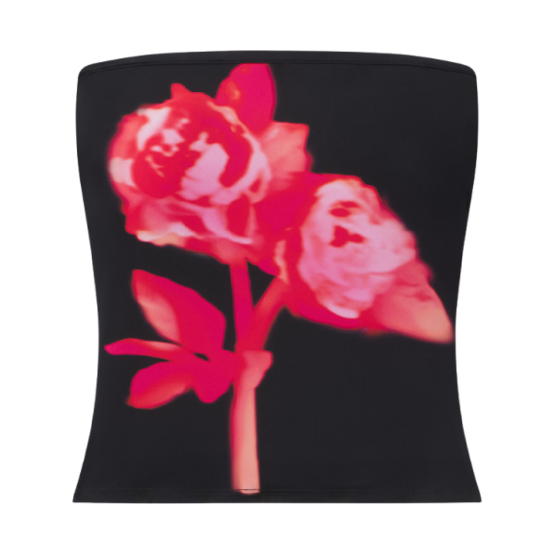 - (W) Khy x Ioannes Smooth Stretch Tube Top Black Peony
