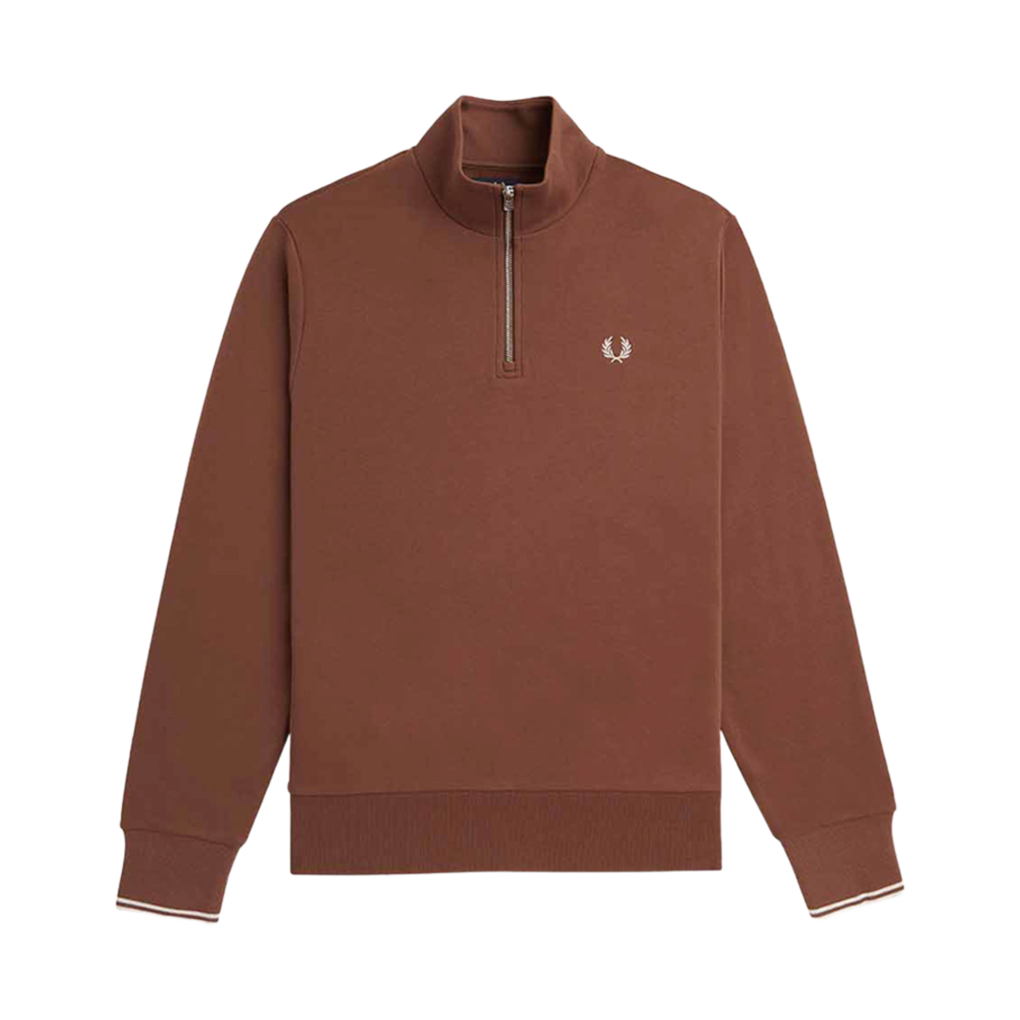 프레드페리 하프집 스웻셔츠 위스키브라운(Fred Perry Half Zip Sweatshirt Whisky Brown) - 1