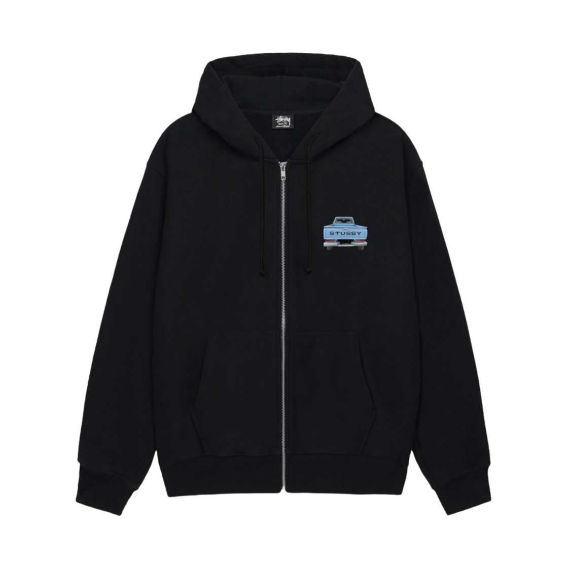 스투시 픽업 집 후드 블랙(Stussy Pickup Zip Hoodie Black) - 2