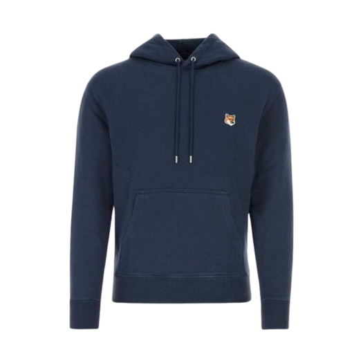 LM00702KM0001-P476 Maison Kitsune Fox Head Patch Regular Hoodie Ink Blue