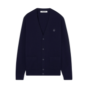 Maison Kitsune Bold Fox Head Patch Regular Cardigan in Lambswoo Navy