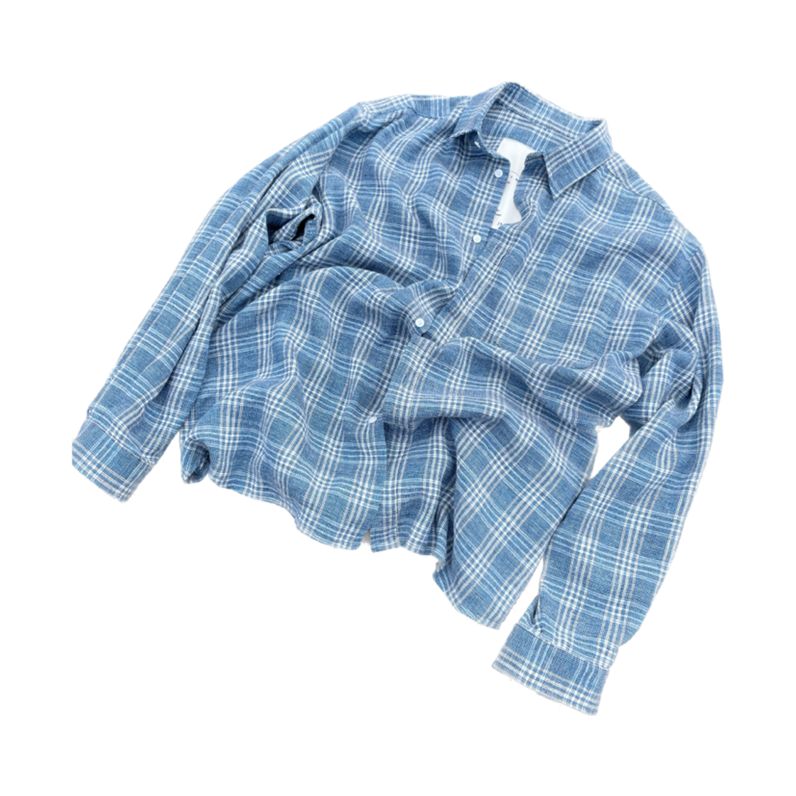IW-039 INSSENSE Large Fit Ersha Check Shirts Celeste Blue