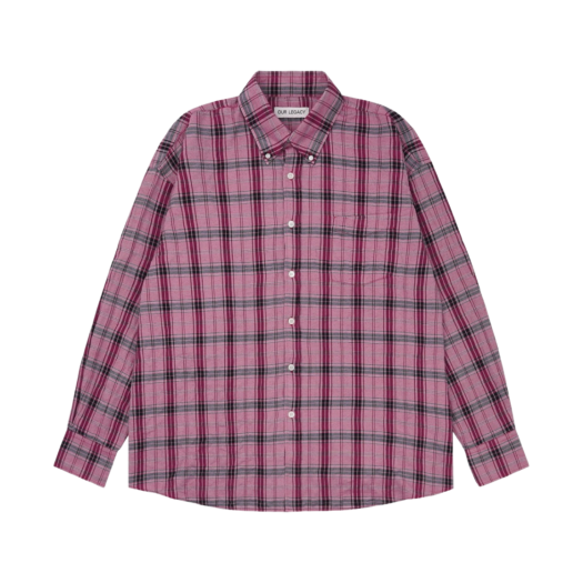 Our Legacy Borrowed BD Shirt Cerise Memory Check