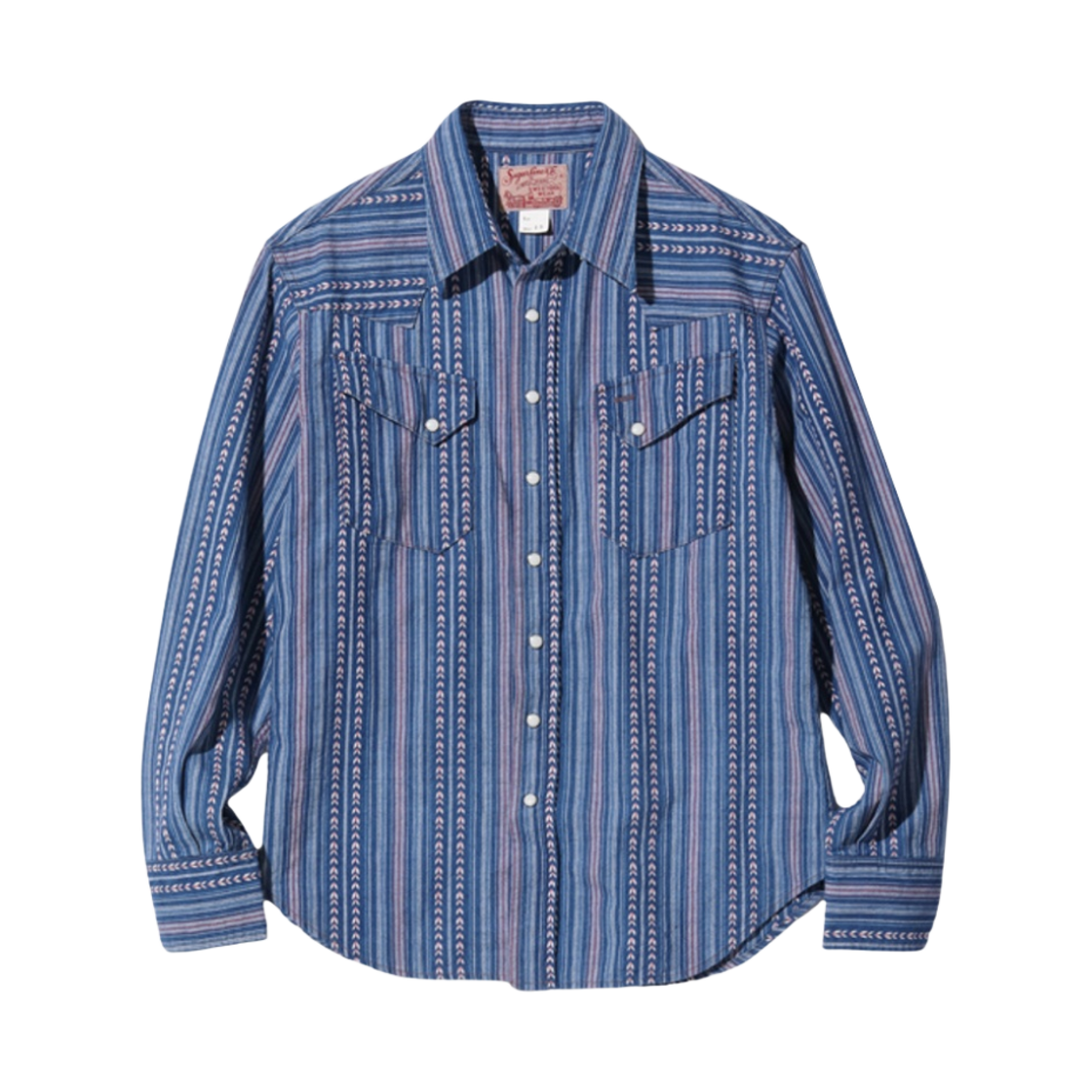 슈가 케인 네이티브 아메리칸 인디고 스트라이프 웨스턴 셔츠 블루(Sugar Cane Native American Indigo Stripe Western Shirt Blue)
