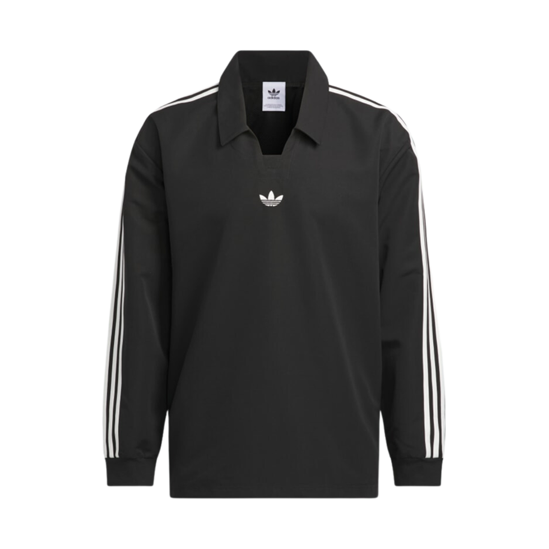 아디다스 오리지널스 럭비 폴로 셔츠 젠더 뉴트럴 블랙 - KR 사이즈(Adidas Originals Rugby Polo Shirt Gender Neutral Black - KR Sizing)