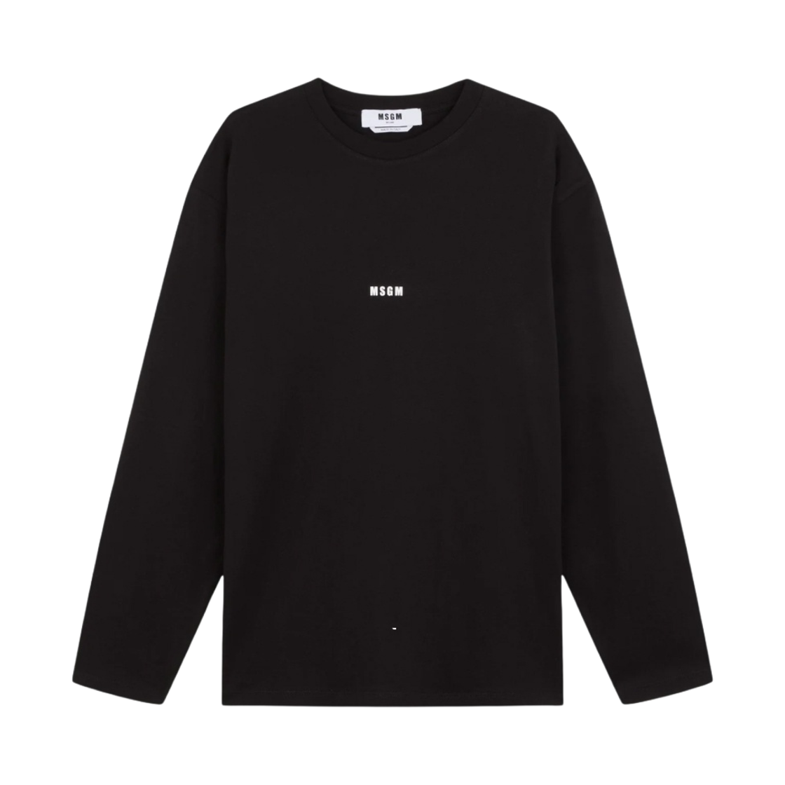 2000MM501-200002-99 MSGM Solid Colour Cotton Round Neck T-Shirt Black
