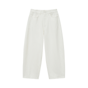 noun Wide Curved Denim Pants White