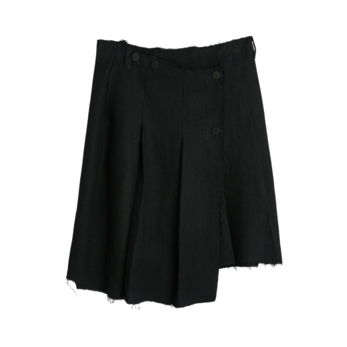 (W) 아워레가시 플리츠 랩 스커트 블랙 리넨 울((W) Our Legacy Pleated Wrap Skirt Black Linen Wool) - 2