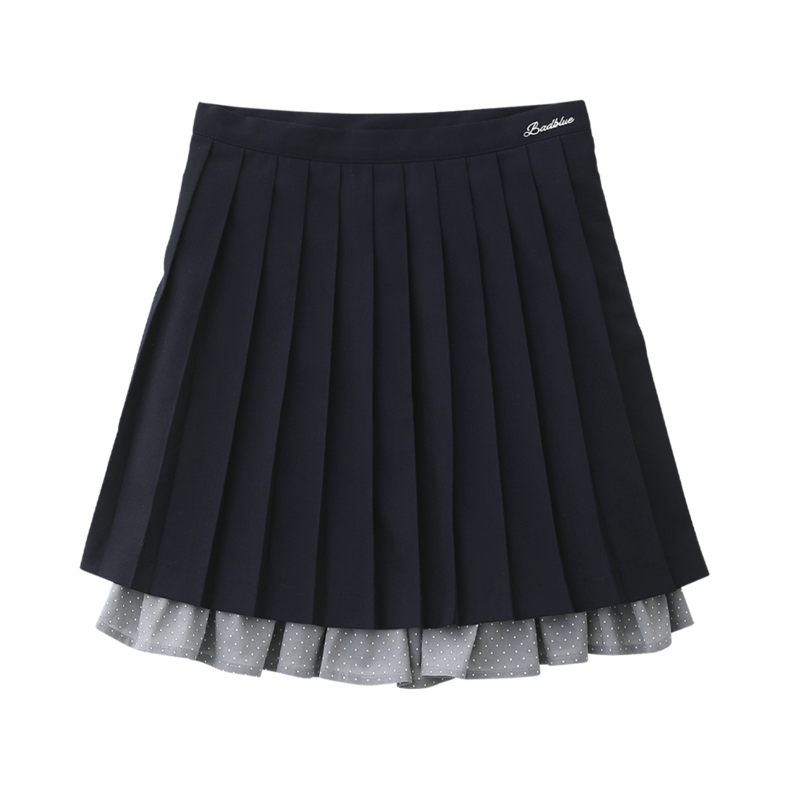 배드블루 P 플리츠 미디 스커트 네이비(BadBlue P Pleats Mid Skirt Navy)