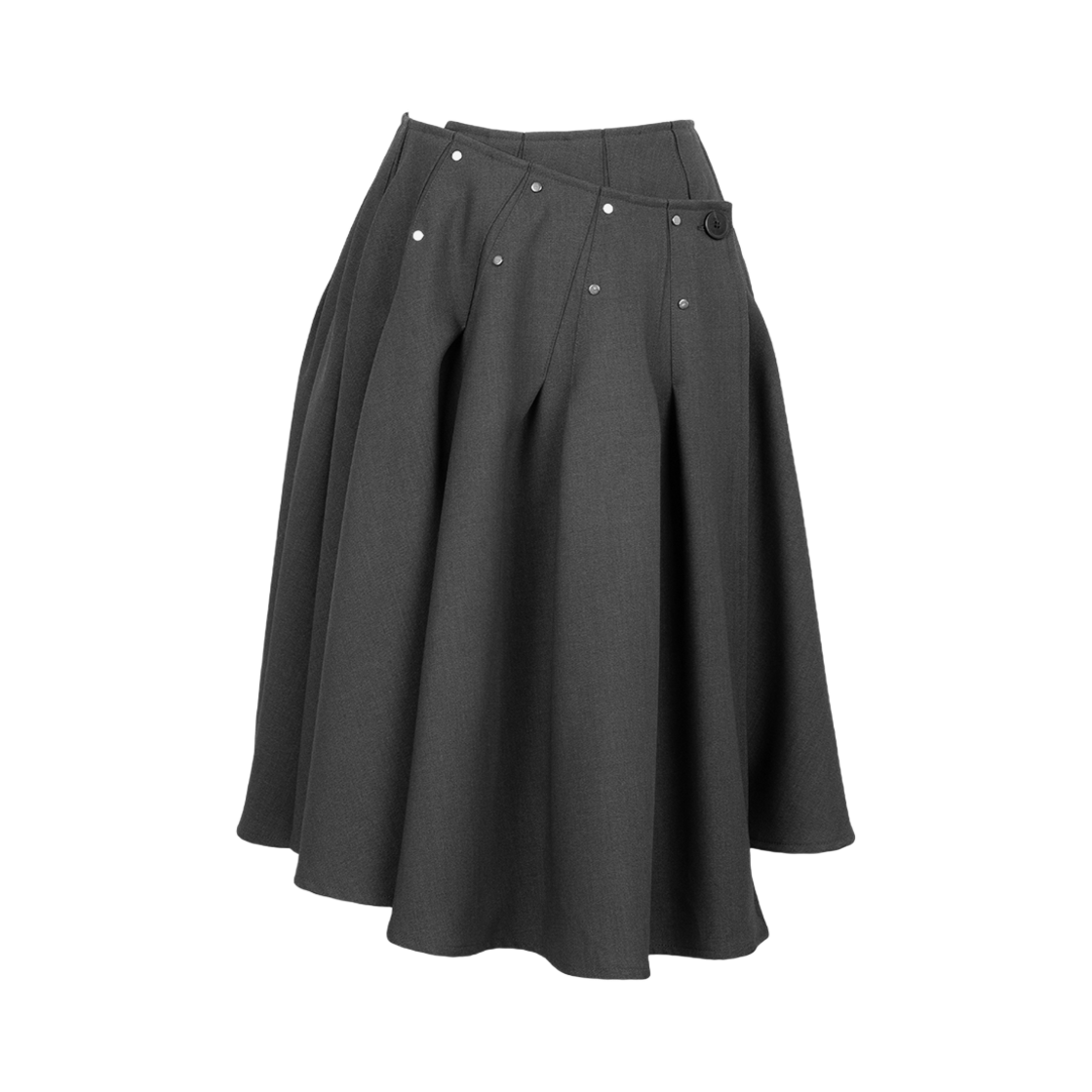 러프넥 플리츠 랩 스커트 그레이(Roughneck Pleats Wrap Skirt Gray)