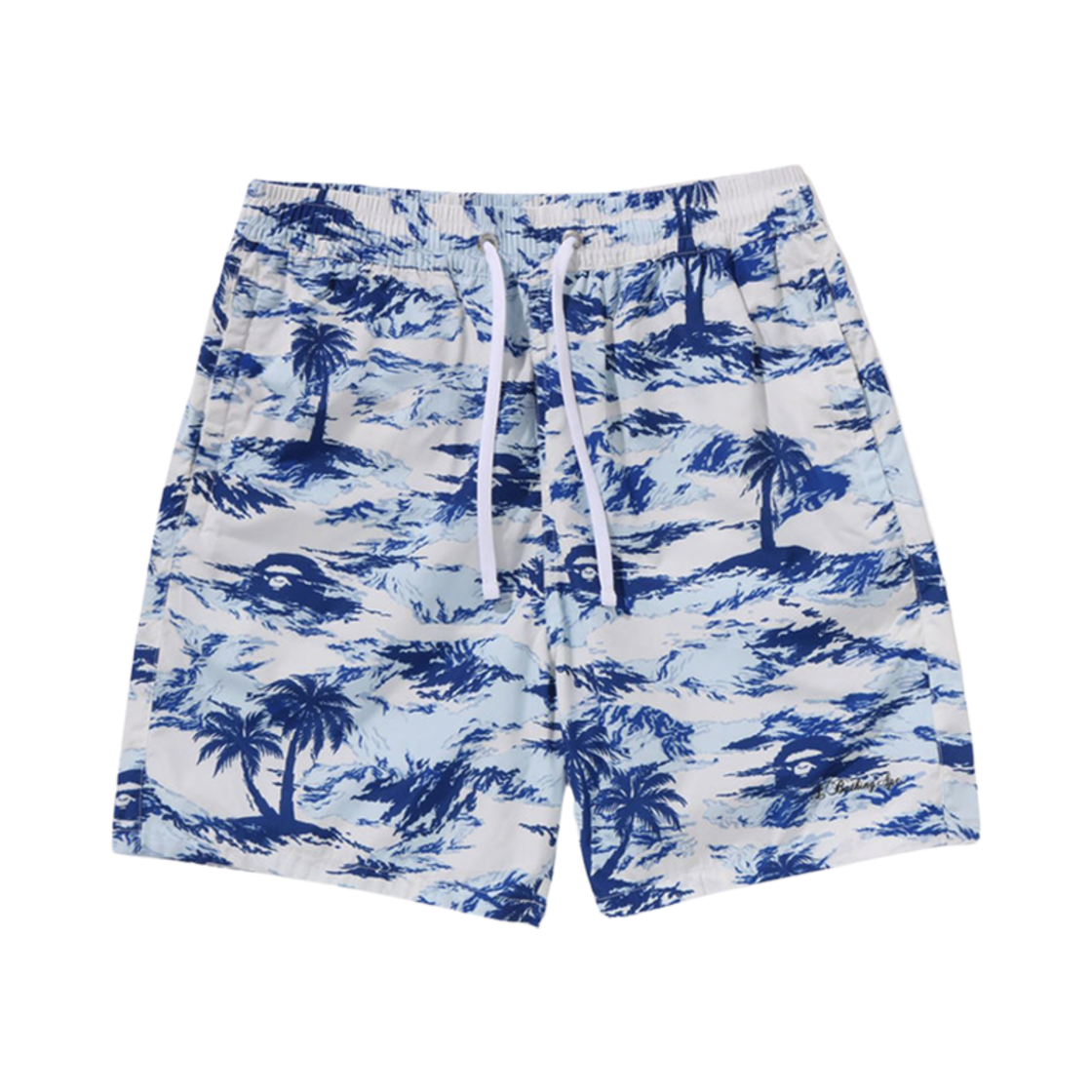 베이프 팜 트리 카모 릴렉스드 핏 비치 쇼츠 블루(BAPE Palm Tree Camo Relaxed Fit Beach Shorts Blue)