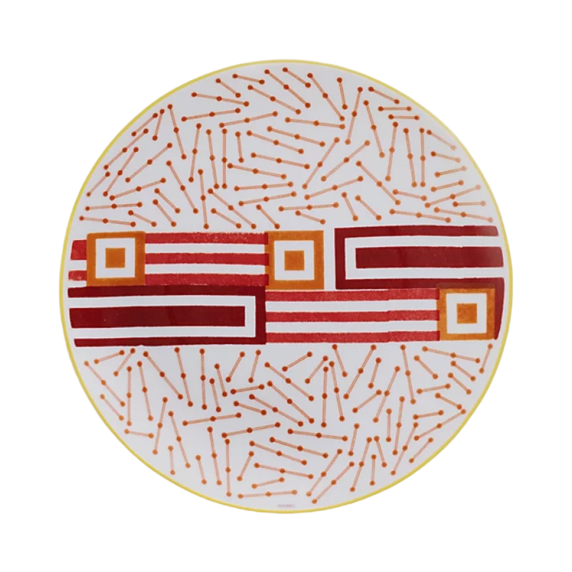 P048107P Hermes Hippomobile Dessert Plate Multicolor (1 Plate)