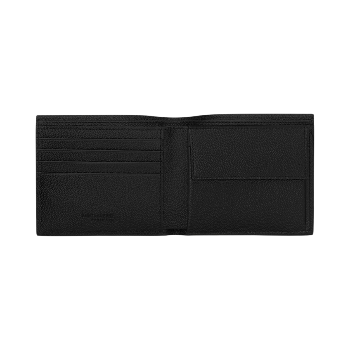 생로랑 그랑 드 뿌드르 엠보스드 레더 이스트/웨스트 동전 반지갑 블랙(Saint Laurent East/West Wallet with Coin Purse in Grain De Poudre Embossed Leather Black) - 2