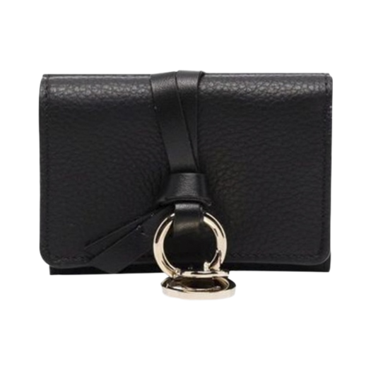 CHC21WP946F57001 Chloe Alphabet Mini Tri-Fold Wallet Black