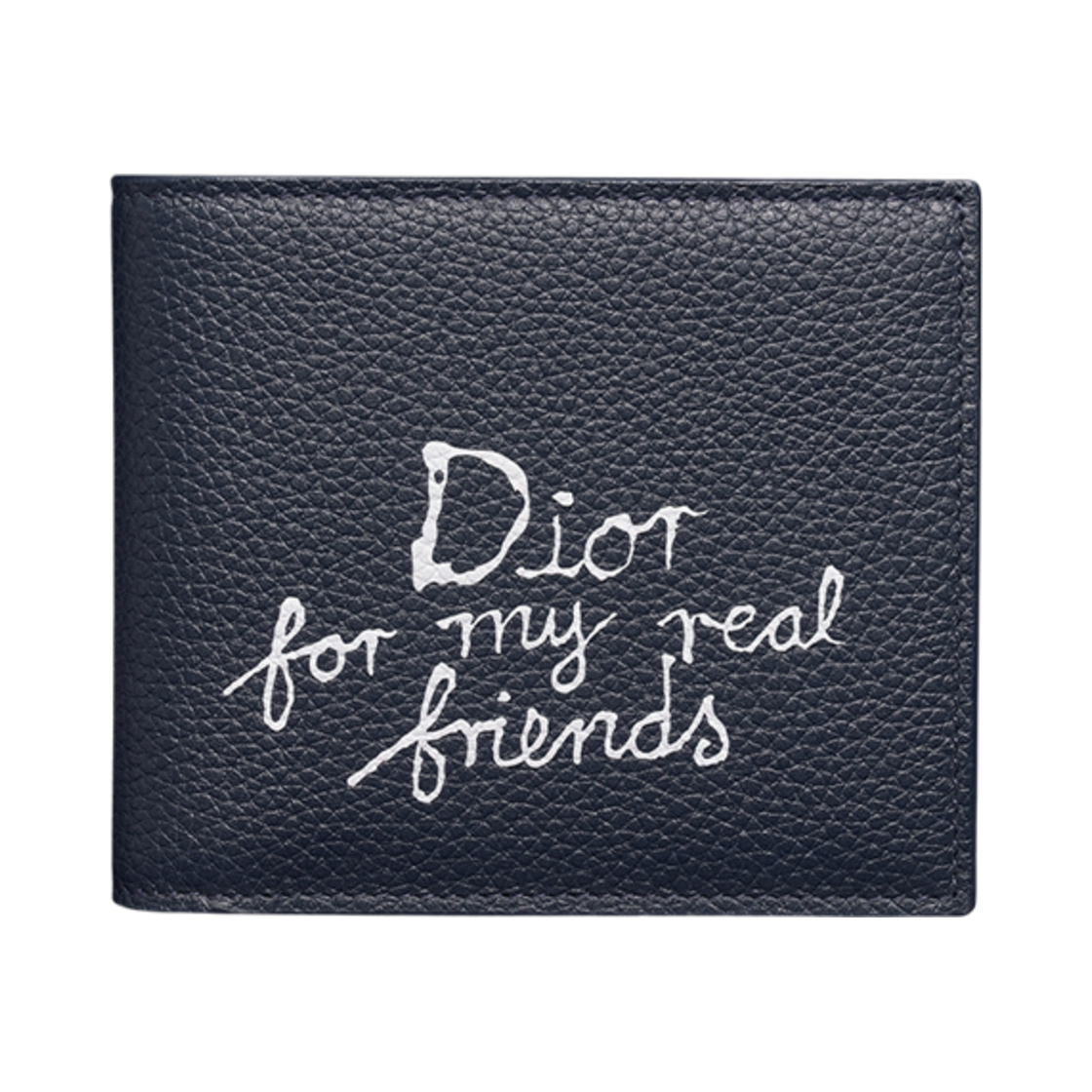 디올 x 하일톤 넬 바이폴드 월렛 그레인드 카프스킨 프린트 네이비 블루 화이트(Dior x Hylton Nel Bi-Fold Wallet Grained Calfskin with Print Navy Blue White) - 1