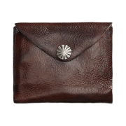 Double RL Concho Leather Wallet Dark Brown