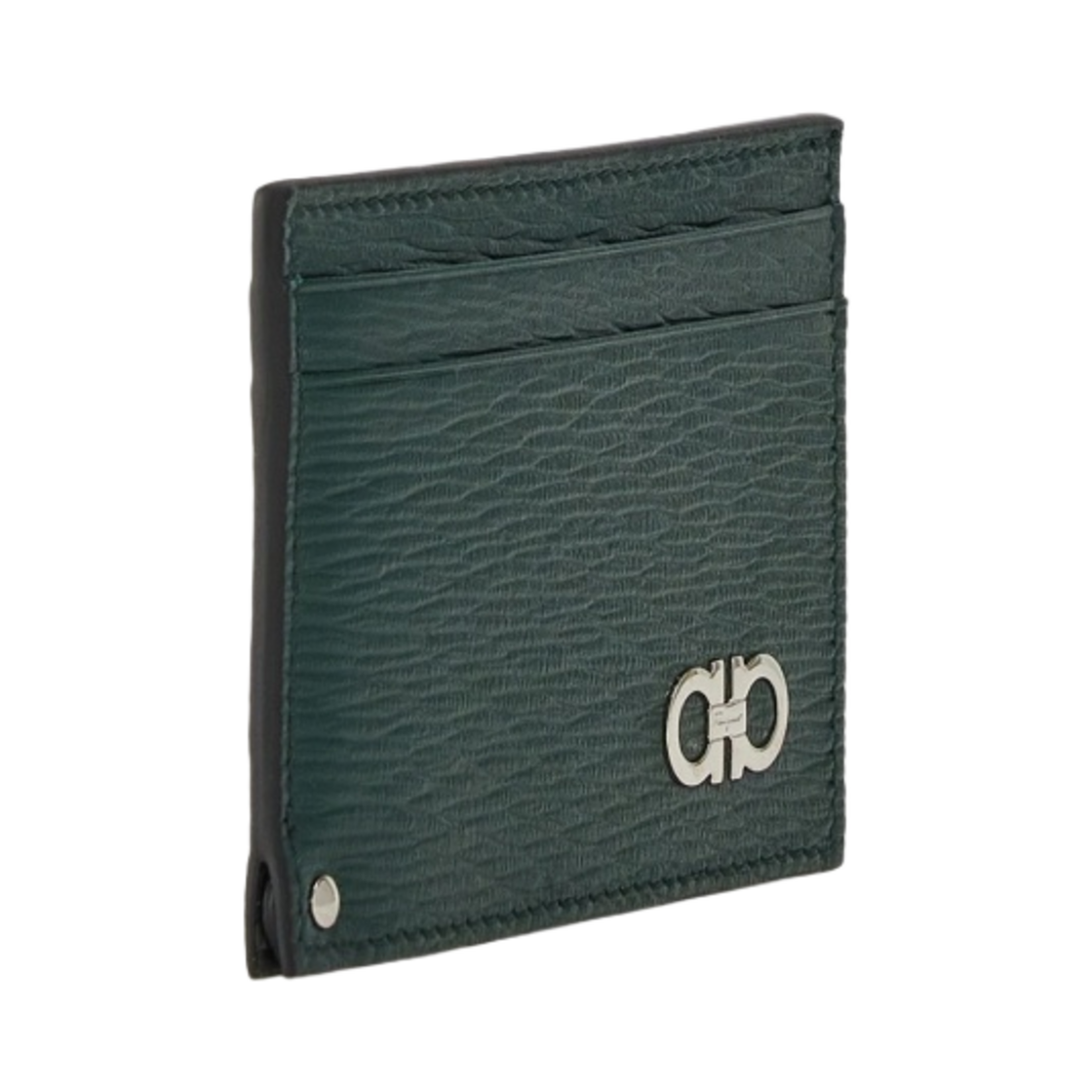 페라가모 간치니 풀-아웃 ID 윈도우 카드 홀더 아그리폴리오 블루 블랙(Ferragamo Gancini Card Holder with Pull-Out ID Window Agrifoglio Blue Black) - 2