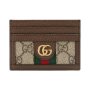 Gucci Ophidia GG Card Case Beige Ebony
