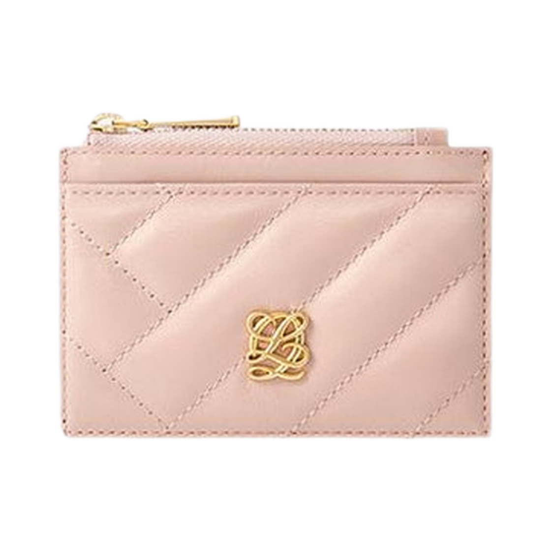 루이까또즈 L 퀼팅 레더 지퍼 카드 지갑 핑크(Louis Quatorze L-Quilting Leather Zip Card Wallet Pink)