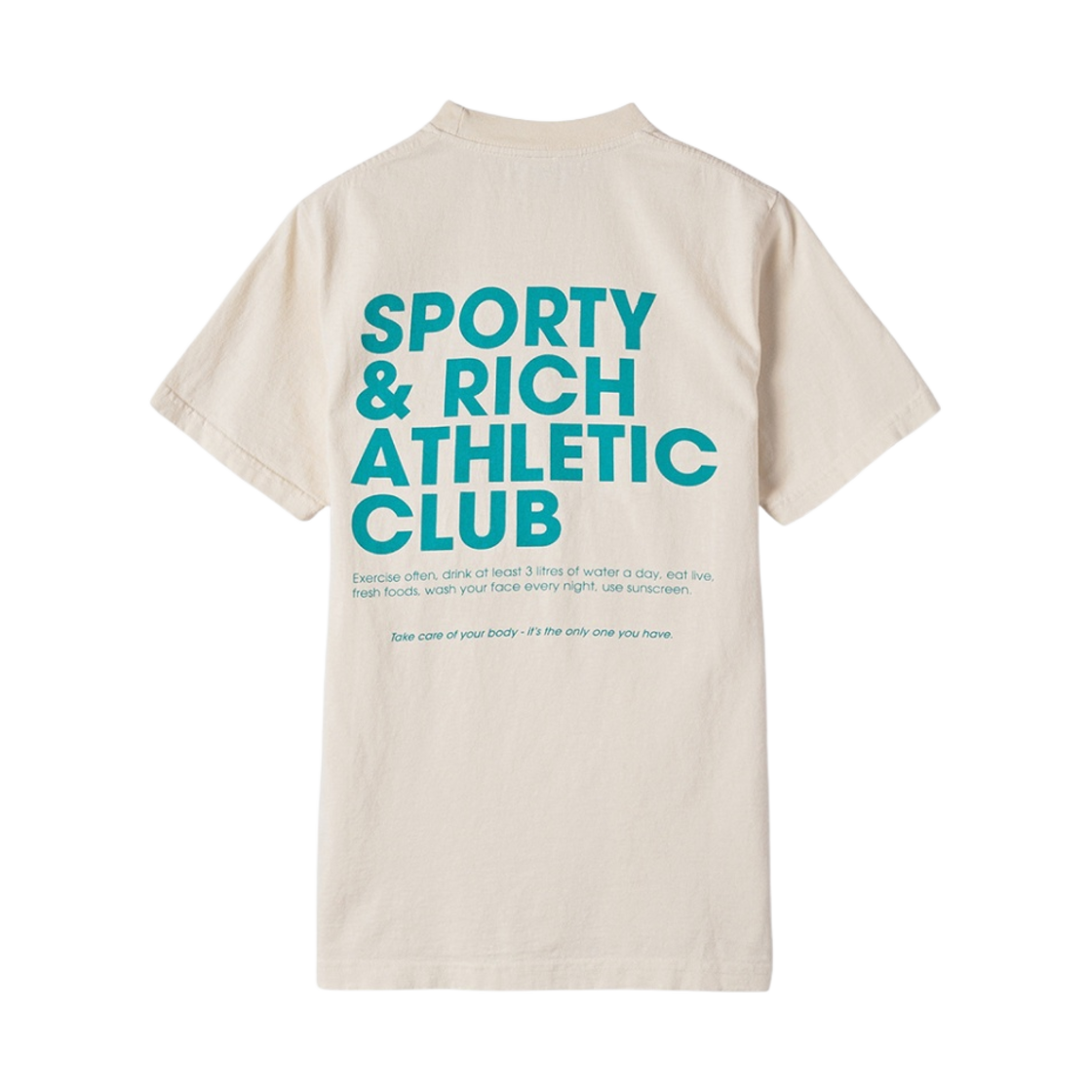 스포티 앤 리치 엑설사이즈 오픈 티셔츠 크림 오션(Sporty & Rich Exercise Often T-Shirt Cream Ocean) - 2