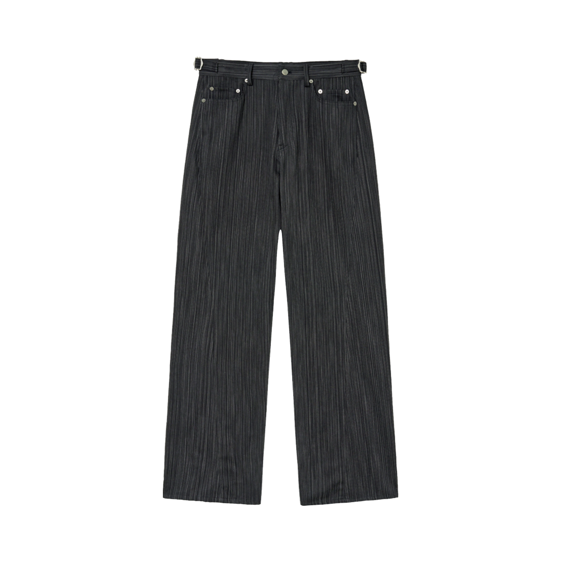 알렌느 트위스티드 슬럽 스트라이프 팬츠 차콜(Haleine Twisted Slub Stripe Pants Charcoal)