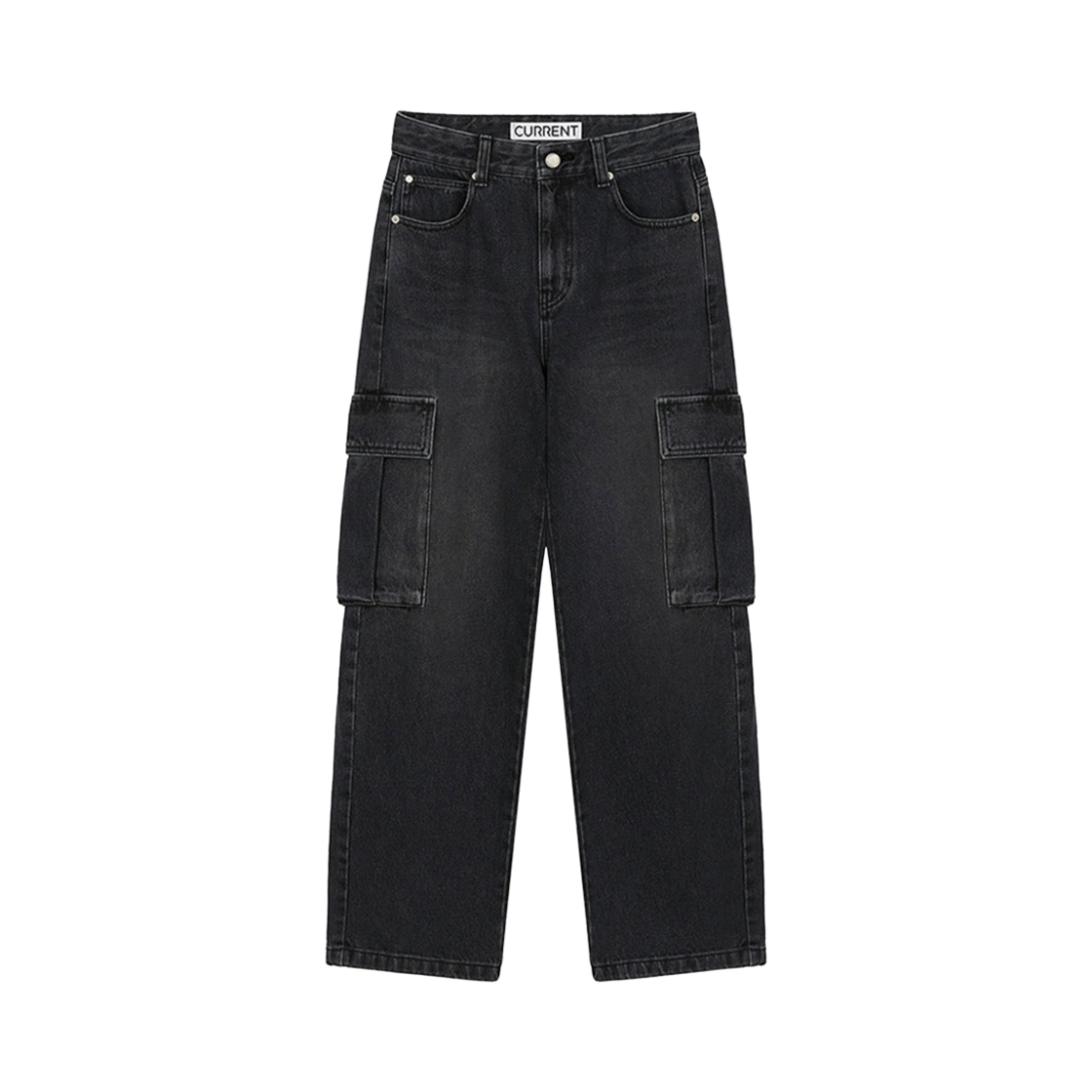 커렌트 카고 커브드 워싱 데님 블랙(Current Cargo Curved Washing Denim Black)